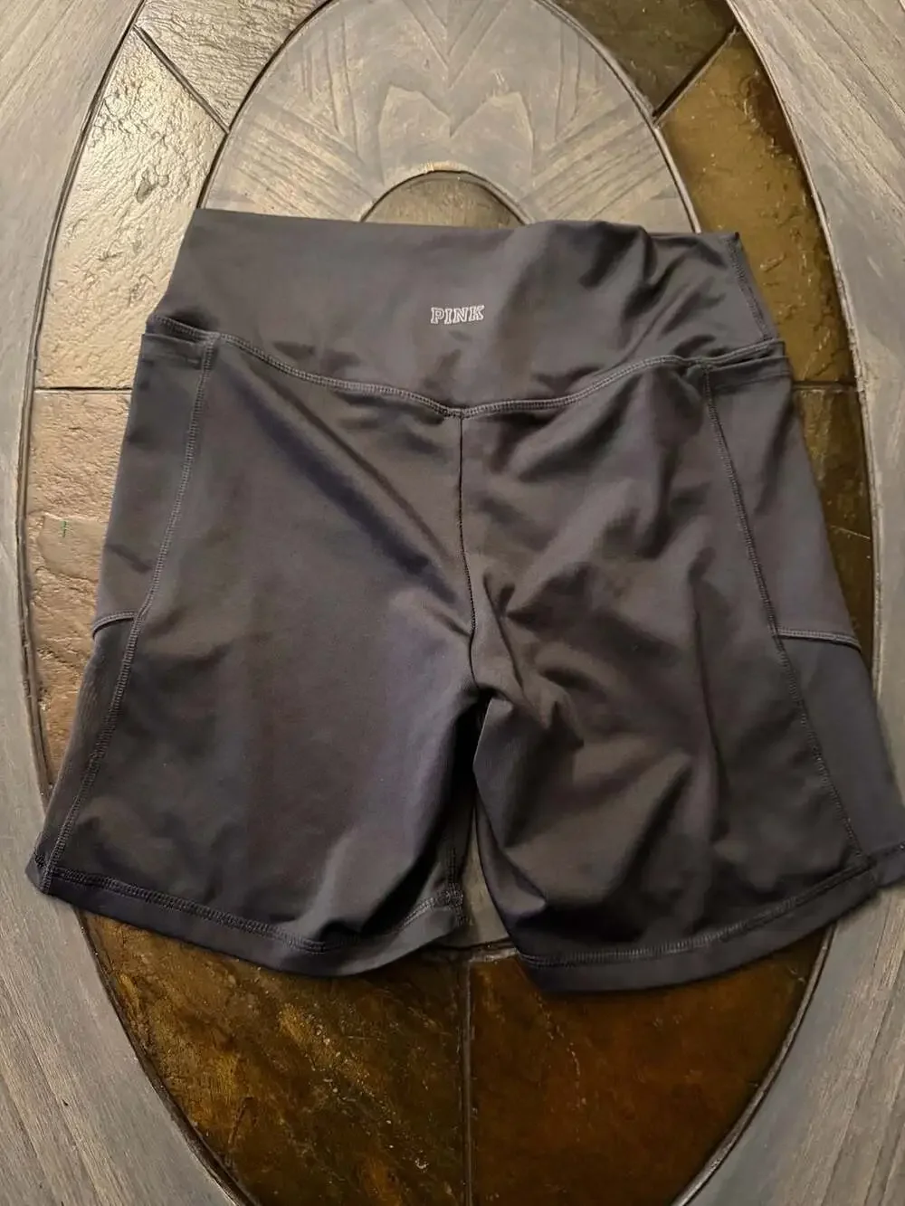 PINK Victoria's Secret Ultimate High-Waist Pocket Bike Shorts Black Large
